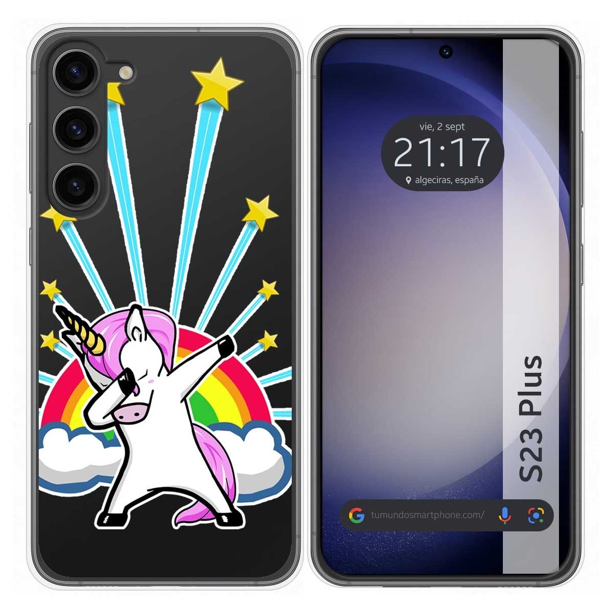 Funda Silicona Transparente para Samsung Galaxy S23+ Plus 5G diseño Unicornio Dibujos