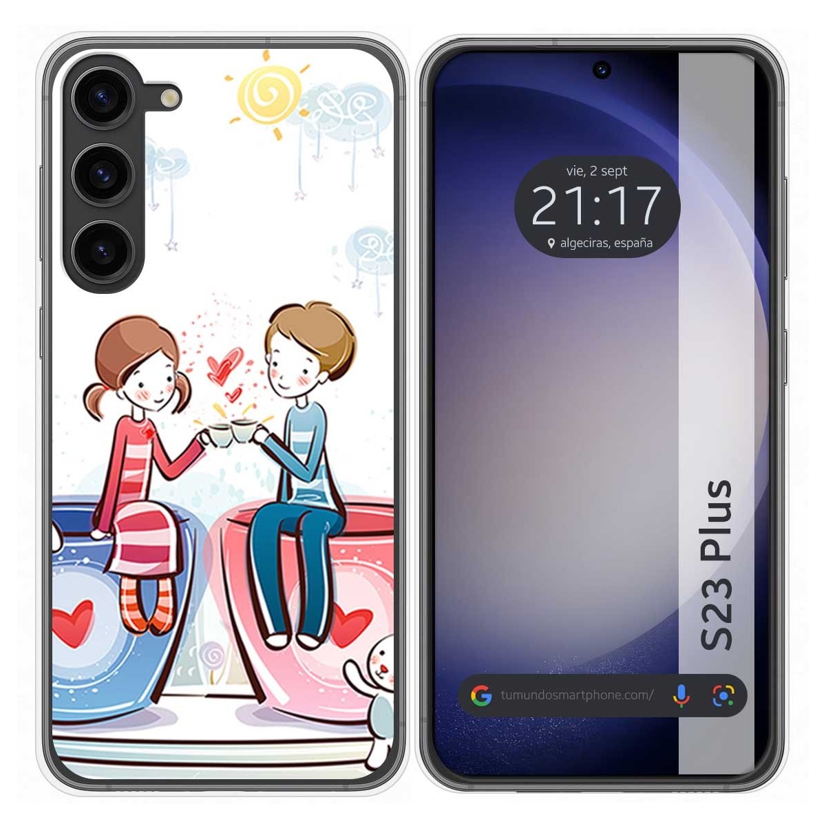 Funda Silicona para Samsung Galaxy S23+ Plus 5G diseño Café Dibujos