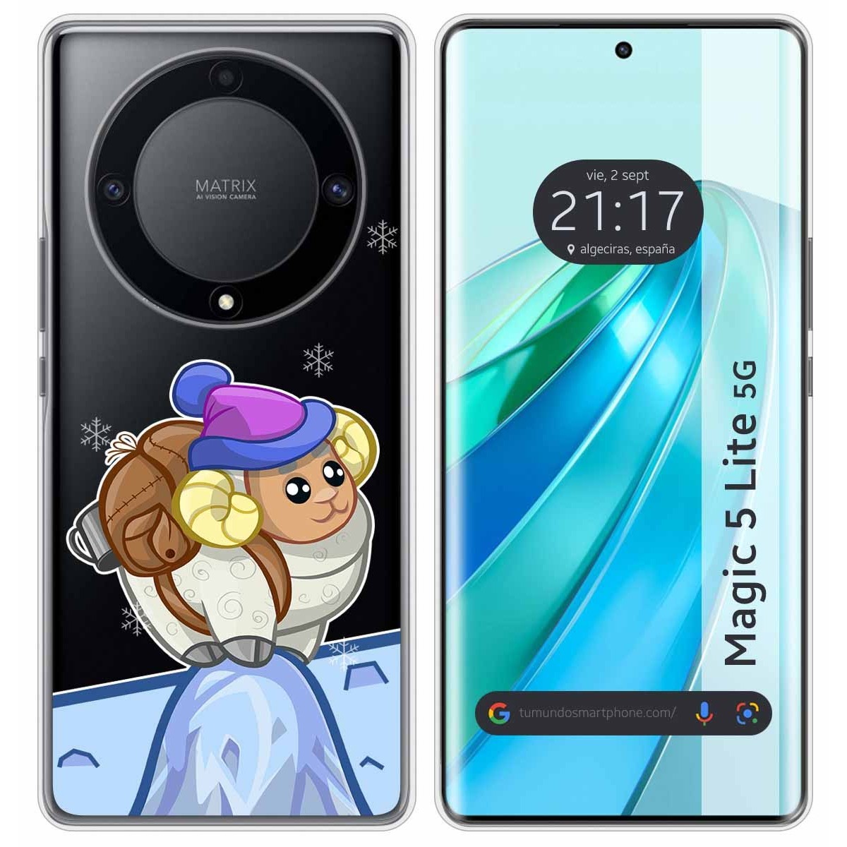 Funda Silicona Transparente para Huawei Honor Magic 5 Lite 5G diseño Cabra Dibujos