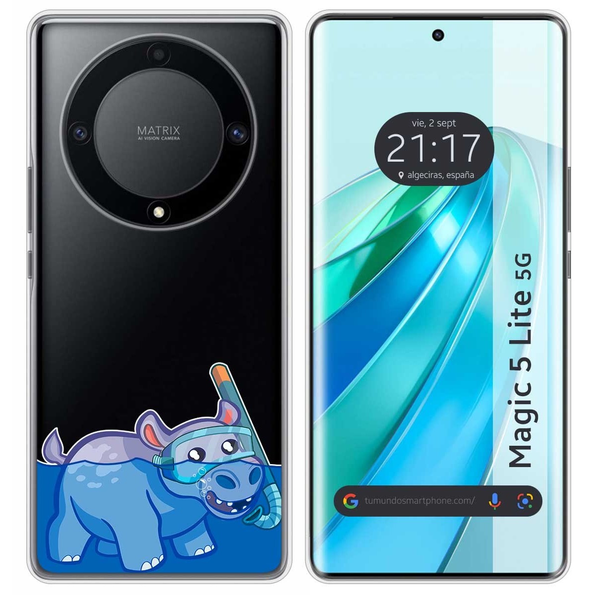 Funda Silicona Transparente para Huawei Honor Magic 5 Lite 5G diseño Hipo Dibujos