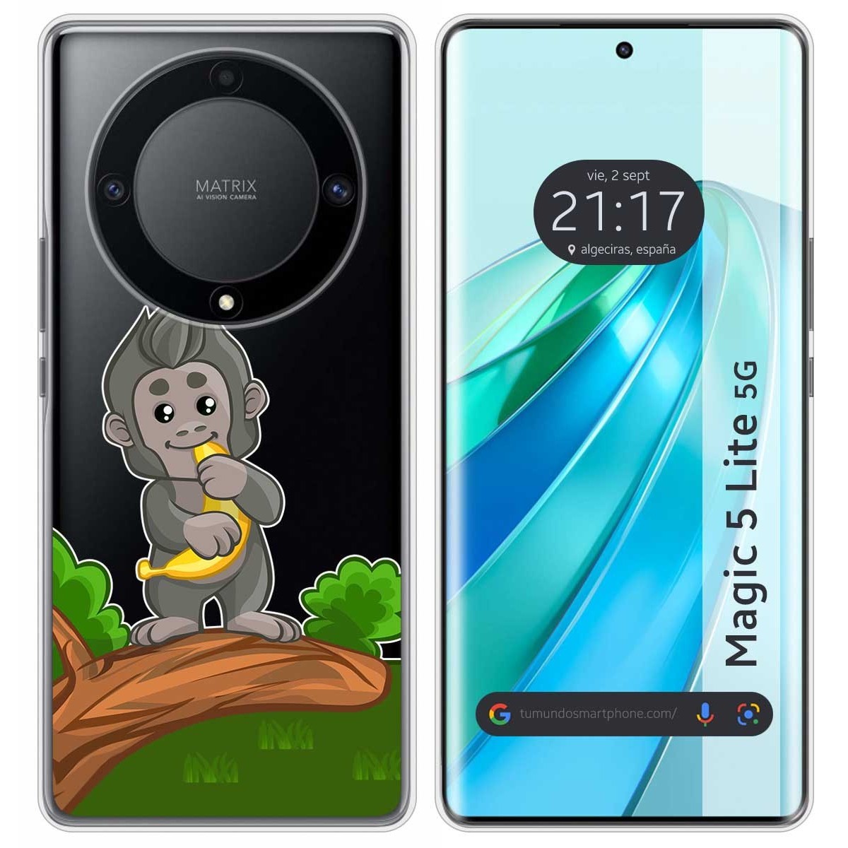 Funda Silicona Transparente para Huawei Honor Magic 5 Lite 5G diseño Mono Dibujos