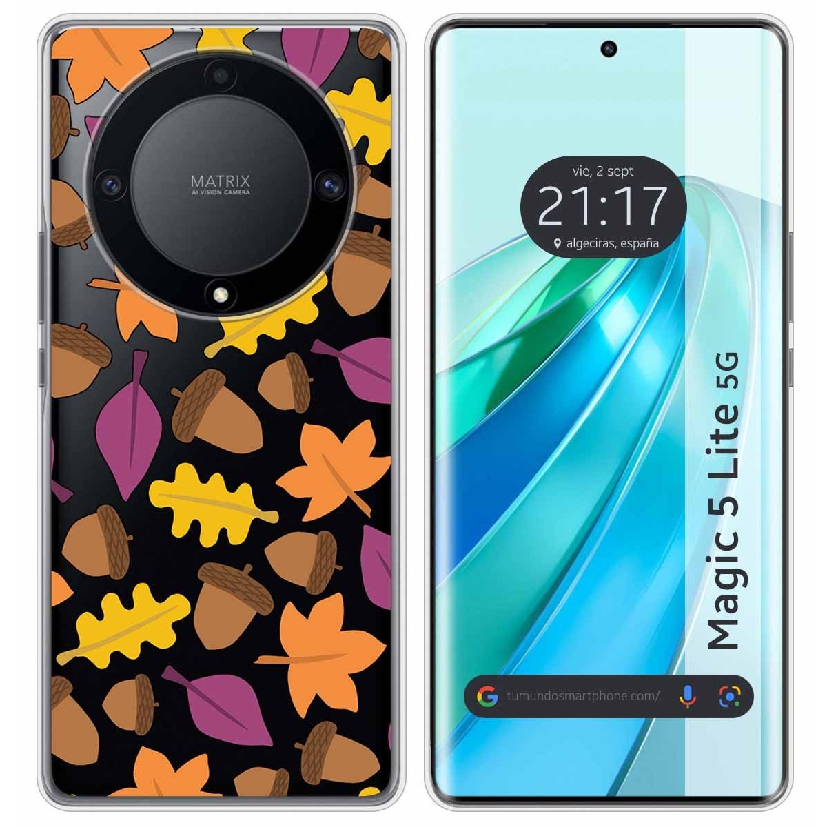 Funda Silicona Transparente para Huawei Honor Magic 5 Lite 5G diseño Otoño Dibujos