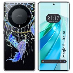 Funda Silicona Transparente para Huawei Honor Magic 5 Lite 5G diseño Plumas Dibujos