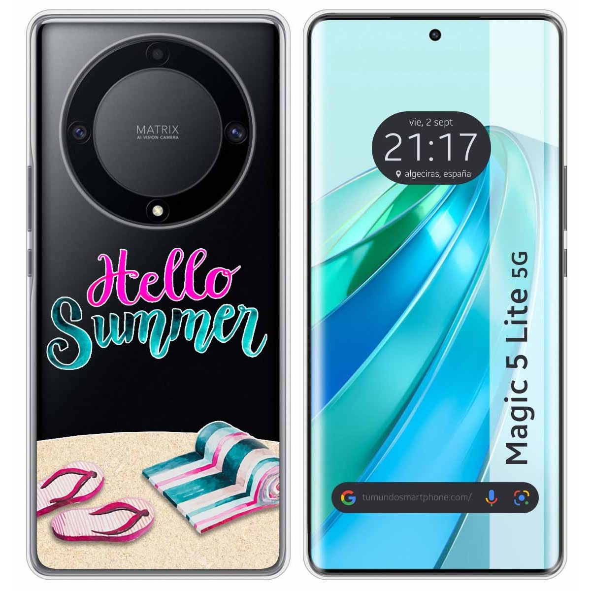 Funda Silicona Transparente para Huawei Honor Magic 5 Lite 5G diseño Summer Dibujos