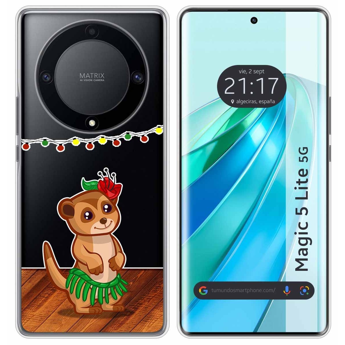 Funda Silicona Transparente para Huawei Honor Magic 5 Lite 5G diseño Suricata Dibujos