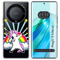 Funda Silicona Transparente para Huawei Honor Magic 5 Lite 5G diseño Unicornio Dibujos