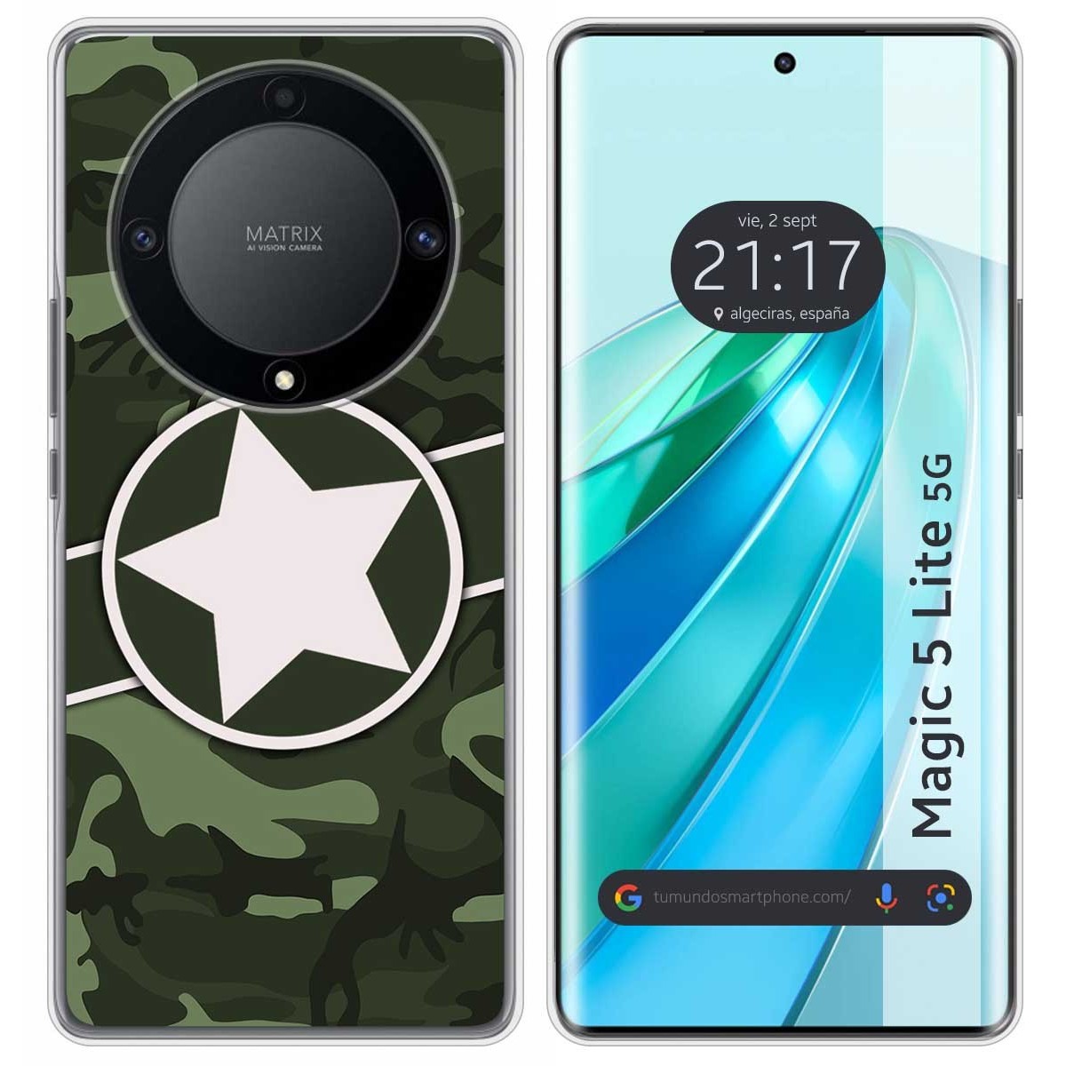 Funda Silicona para Huawei Honor Magic 5 Lite 5G diseño Camuflaje 01 Dibujos