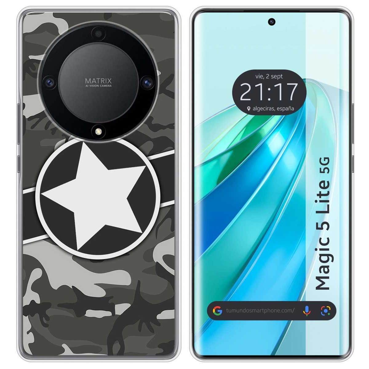 Funda Silicona para Huawei Honor Magic 5 Lite 5G diseño Camuflaje 02 Dibujos