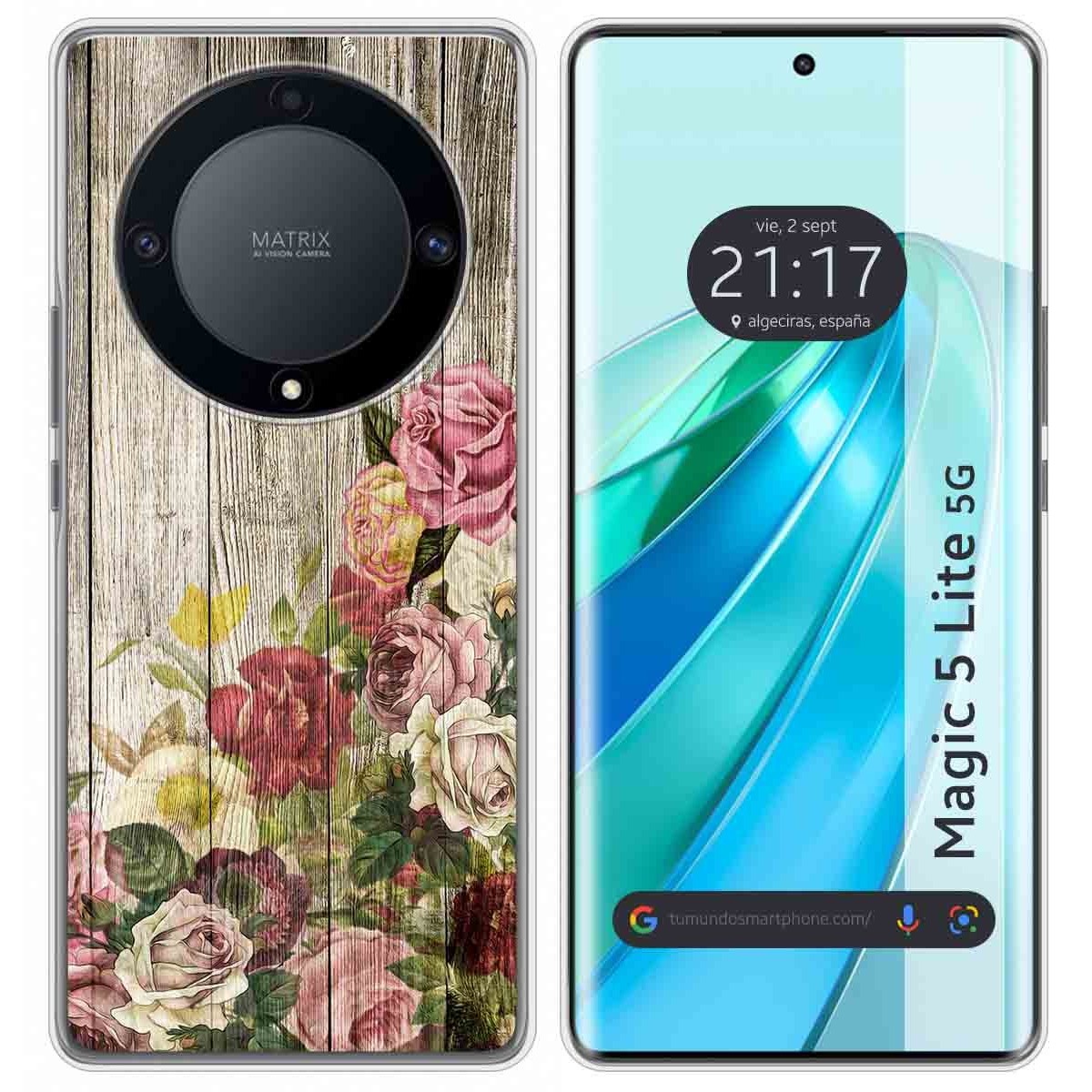 Funda Silicona para Huawei Honor Magic 5 Lite 5G diseño Madera 08 Dibujos