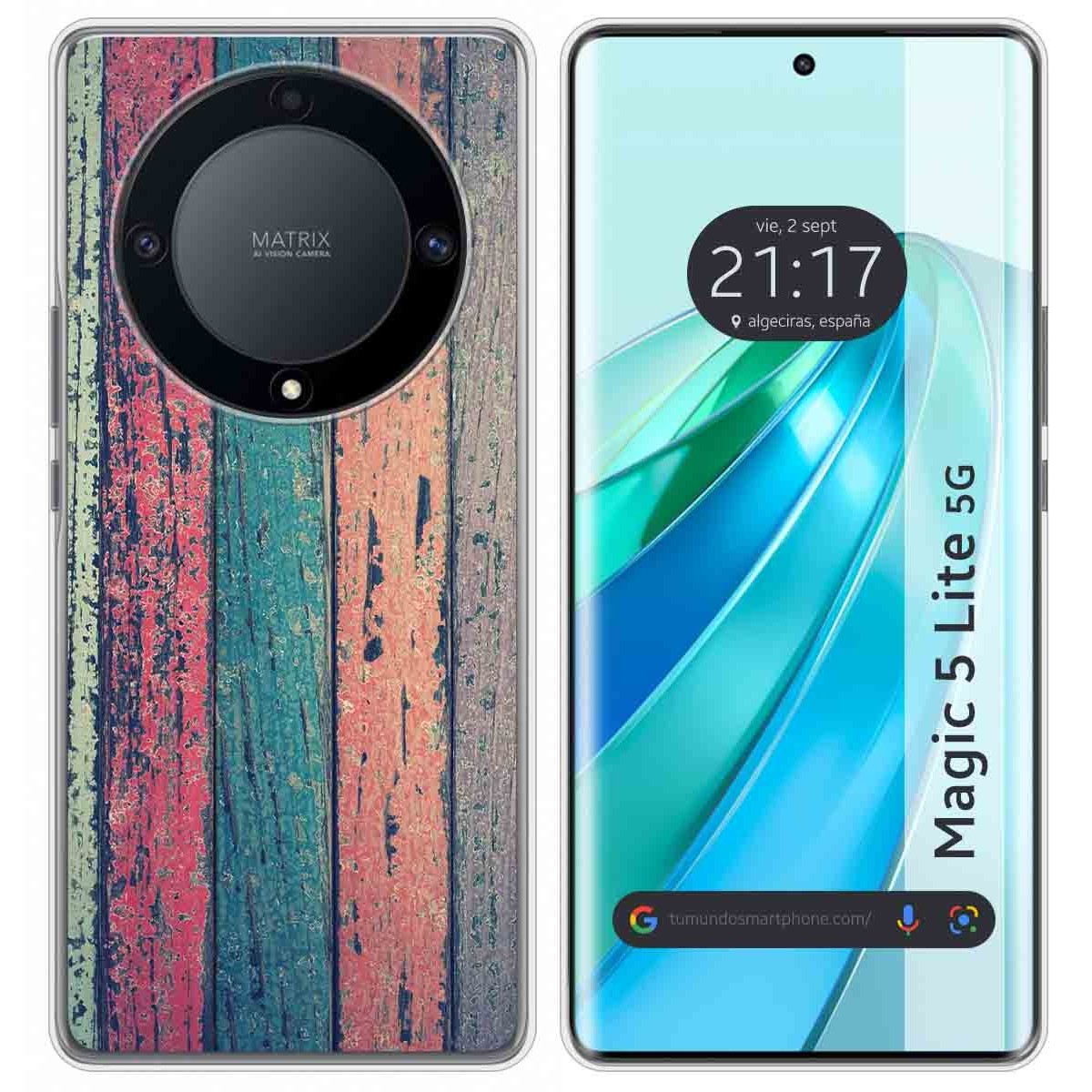 Funda Silicona para Huawei Honor Magic 5 Lite 5G diseño Madera 10 Dibujos