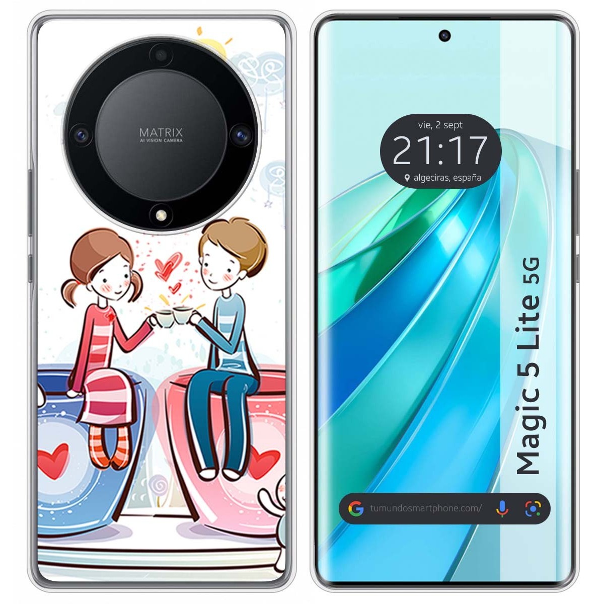 Funda Silicona para Huawei Honor Magic 5 Lite 5G diseño Café Dibujos