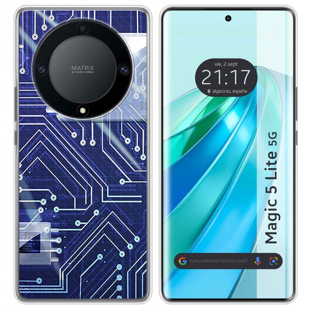 Funda Silicona para Huawei Honor Magic 5 Lite 5G diseño Circuito Dibujos