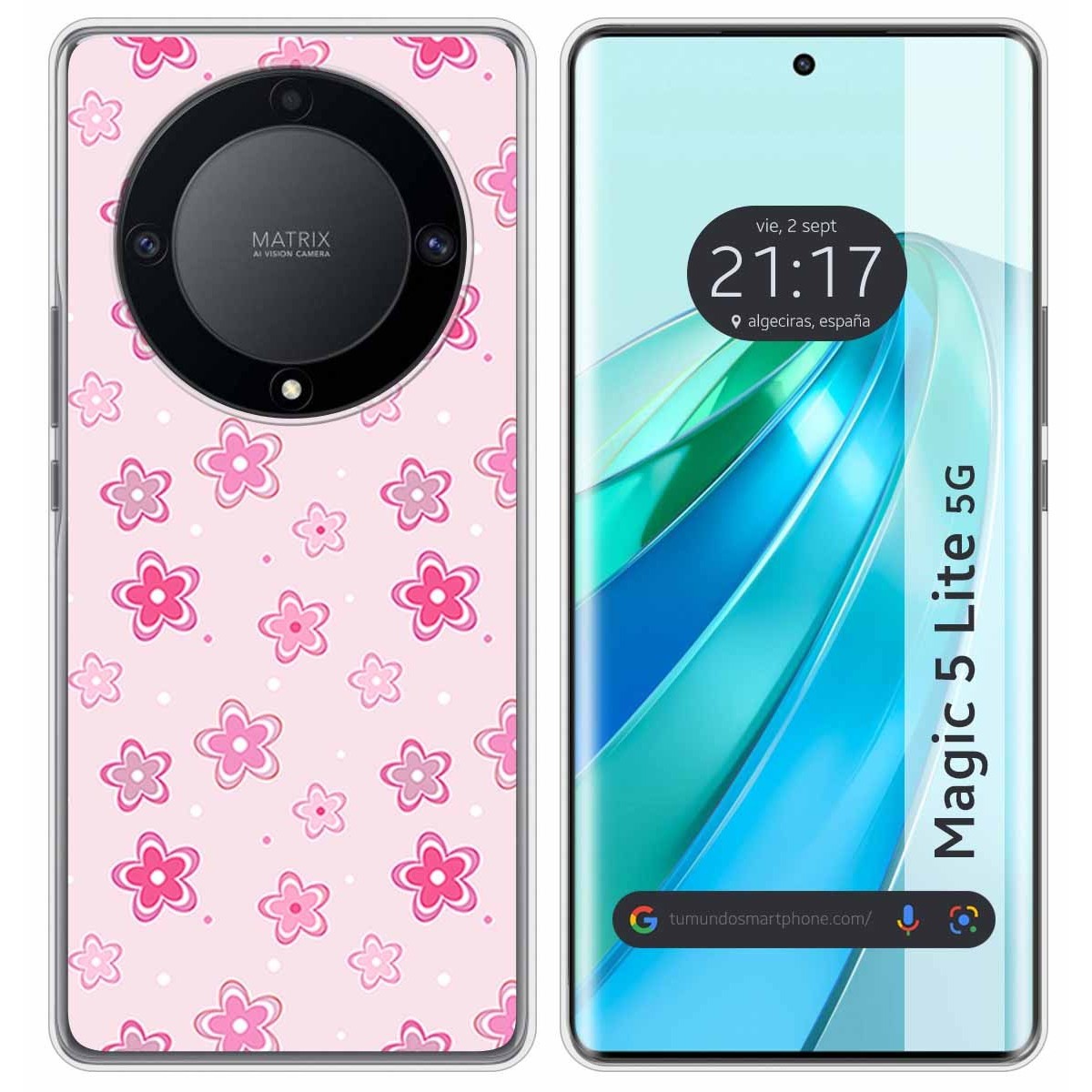 Funda Silicona para Huawei Honor Magic 5 Lite 5G diseño Flores Dibujos