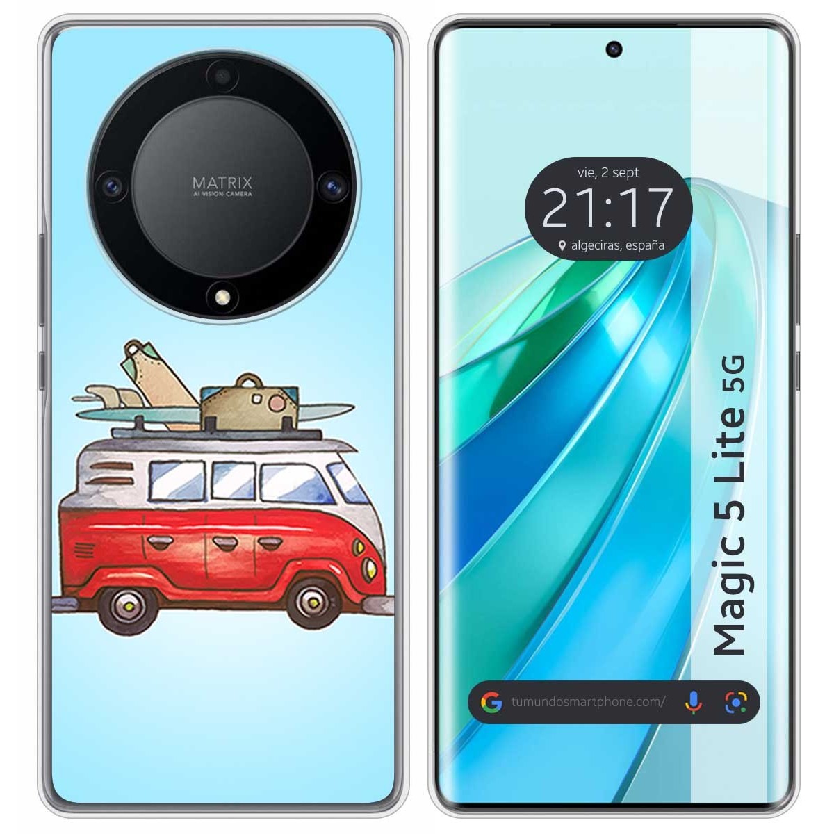 Funda Silicona para Huawei Honor Magic 5 Lite 5G diseño Furgoneta Dibujos