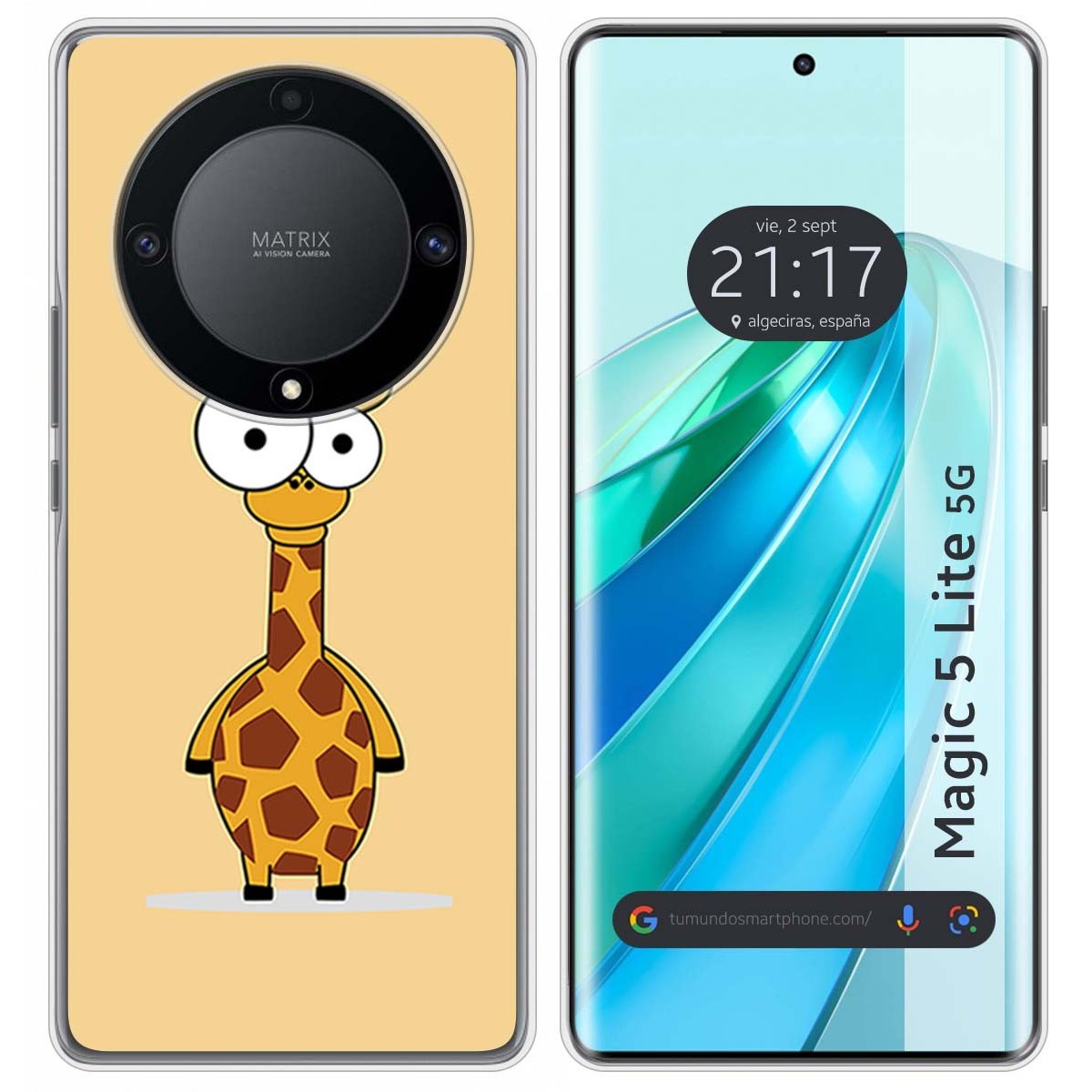 Funda Silicona para Huawei Honor Magic 5 Lite 5G diseño Jirafa Dibujos