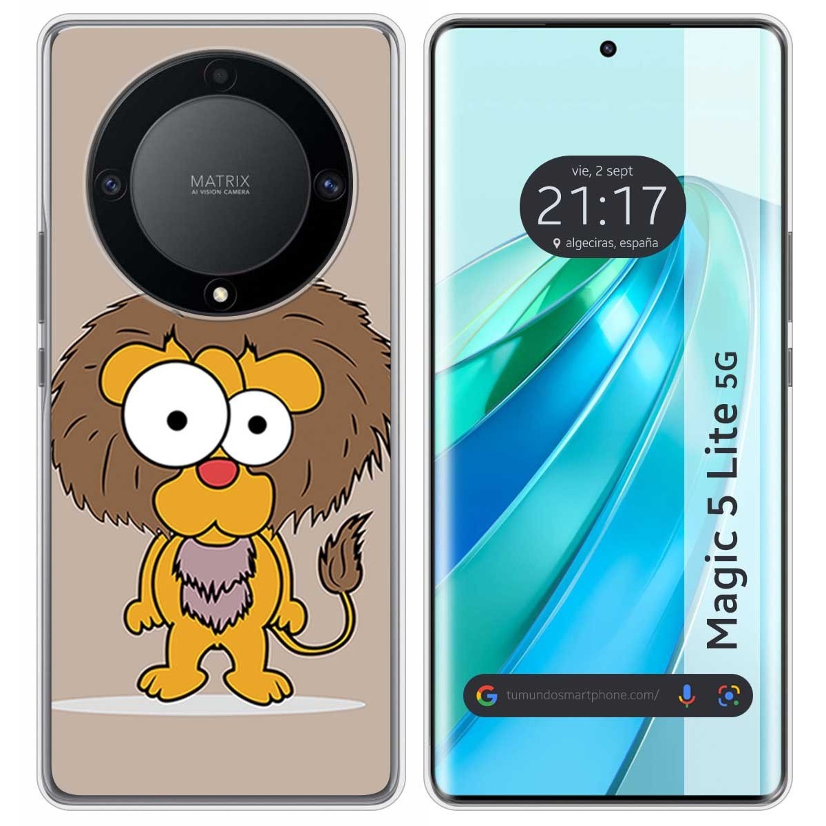 Funda Silicona para Huawei Honor Magic 5 Lite 5G diseño Leon Dibujos