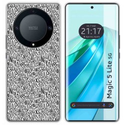 Funda Silicona para Huawei Honor Magic 5 Lite 5G diseño Letras Dibujos