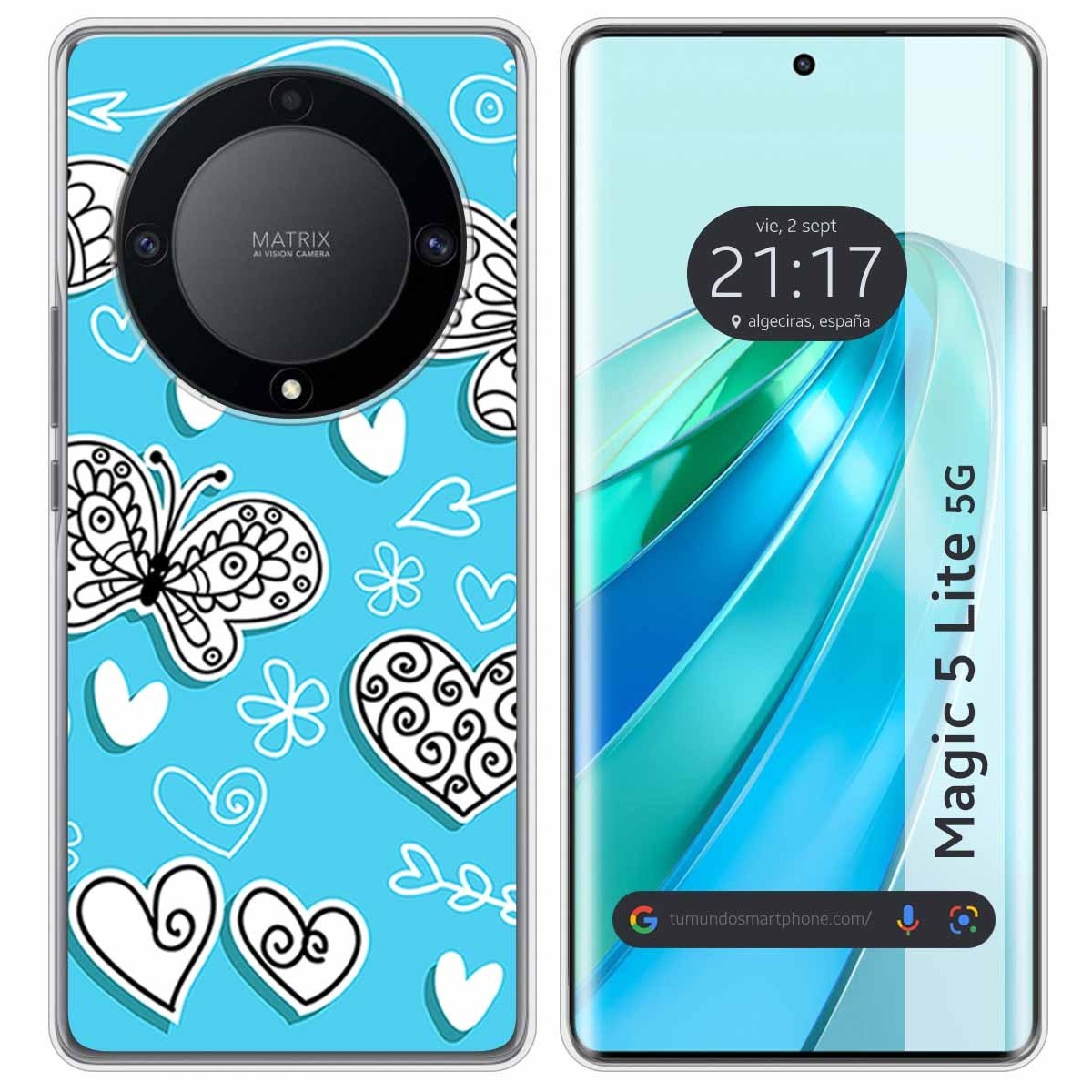 Funda Silicona para Huawei Honor Magic 5 Lite 5G diseño Mariposas Dibujos