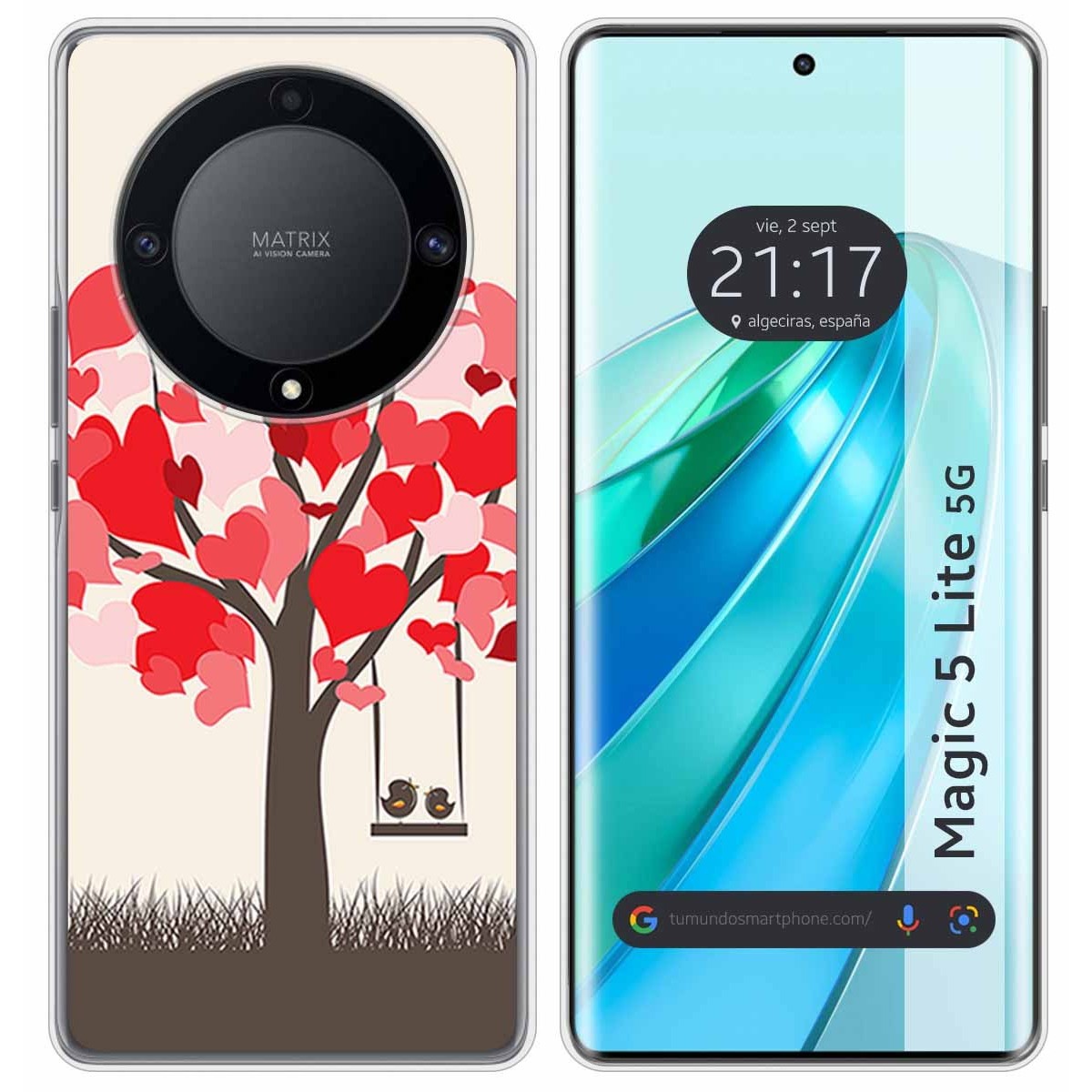 Funda Silicona para Huawei Honor Magic 5 Lite 5G diseño Pajaritos Dibujos