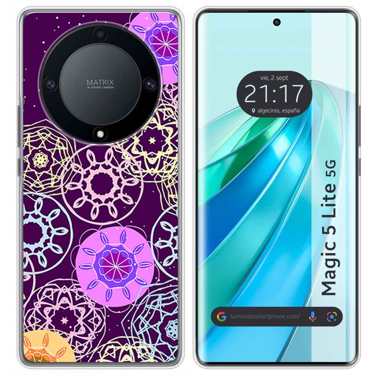 Funda Silicona para Huawei Honor Magic 5 Lite 5G diseño Radial Dibujos