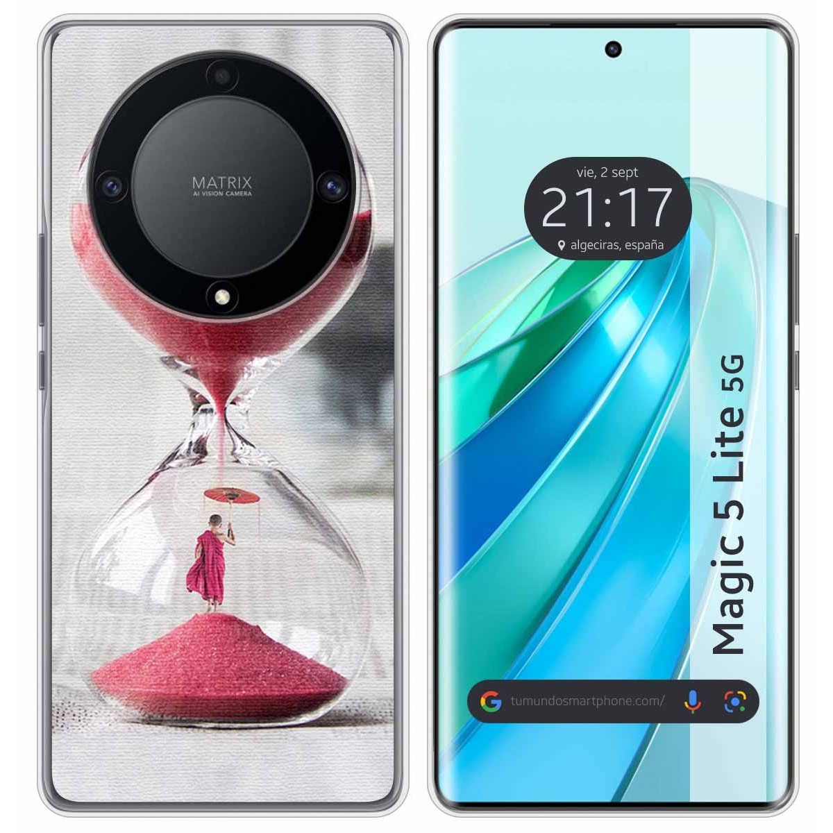 Funda Silicona para Huawei Honor Magic 5 Lite 5G diseño Reloj Dibujos