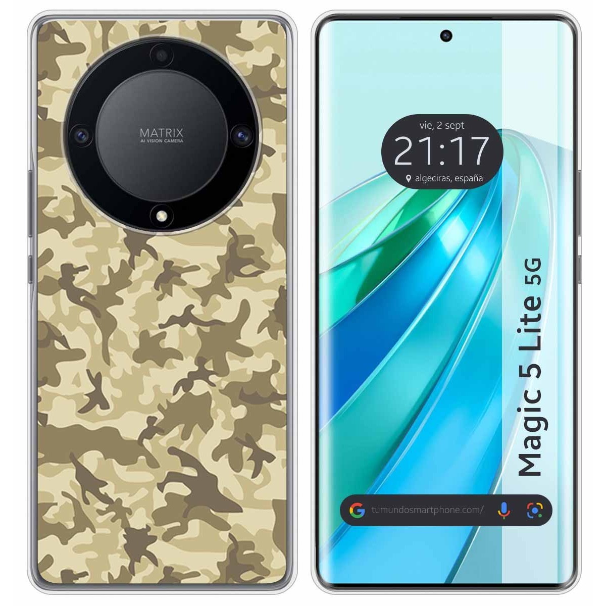 Funda Silicona para Huawei Honor Magic 5 Lite 5G diseño Sand Camuflaje Dibujos