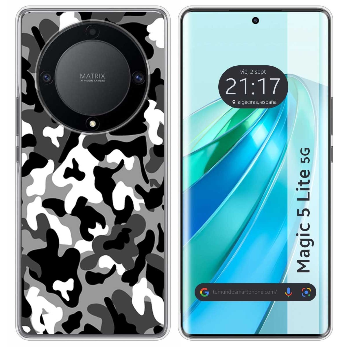 Funda Silicona para Huawei Honor Magic 5 Lite 5G diseño Snow Camuflaje Dibujos