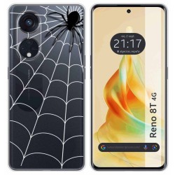 Funda Silicona Transparente para Oppo Reno 8T 4G diseño Araña Dibujos