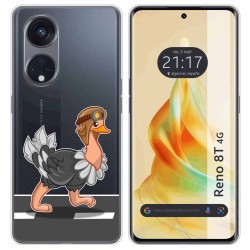Funda Silicona Transparente para Oppo Reno 8T 4G diseño Avestruz Dibujos