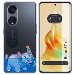 Funda Silicona Transparente para Oppo Reno 8T 4G diseño Hipo Dibujos