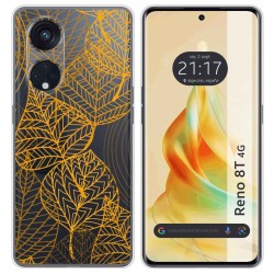 Funda Silicona Transparente para Oppo Reno 8T 4G diseño Hojas Dibujos