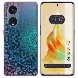 Funda Silicona Transparente para Oppo Reno 8T 4G diseño Mandala Dibujos