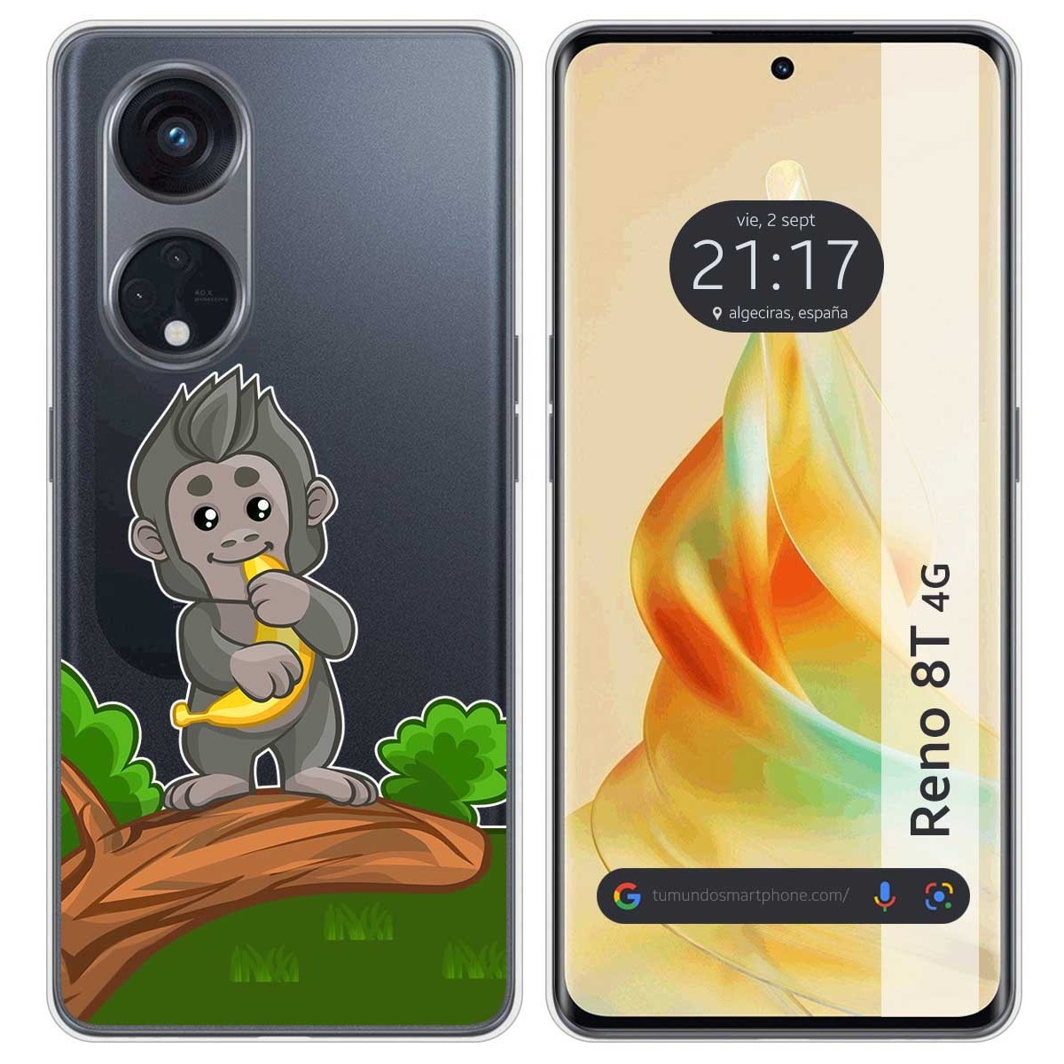Funda Silicona Transparente para Oppo Reno 8T 4G diseño Mono Dibujos