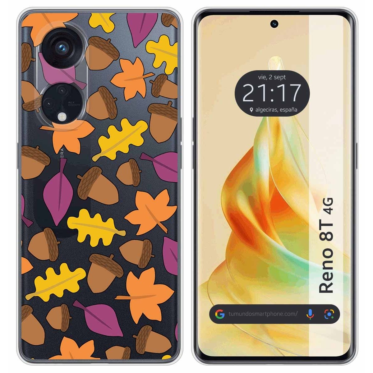 Funda Silicona Transparente para Oppo Reno 8T 4G diseño Otoño Dibujos