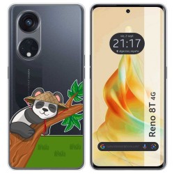 Funda Silicona Transparente para Oppo Reno 8T 4G diseño Panda Dibujos