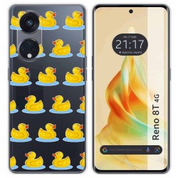 Funda Silicona Transparente para Oppo Reno 8T 4G diseño Pato Dibujos