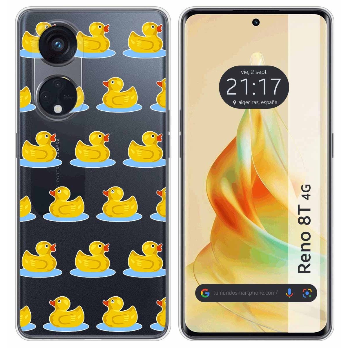 Funda Silicona Transparente para Oppo Reno 8T 4G diseño Pato Dibujos