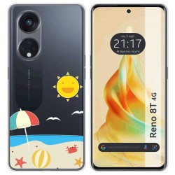 Funda Silicona Transparente para Oppo Reno 8T 4G diseño Playa Dibujos
