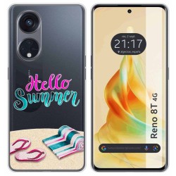 Funda Silicona Transparente para Oppo Reno 8T 4G diseño Summer Dibujos