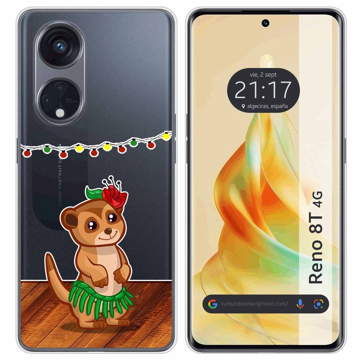 Funda Silicona Transparente para Oppo Reno 8T 4G diseño Suricata Dibujos