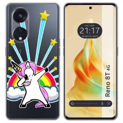 Funda Silicona Transparente para Oppo Reno 8T 4G diseño Unicornio Dibujos