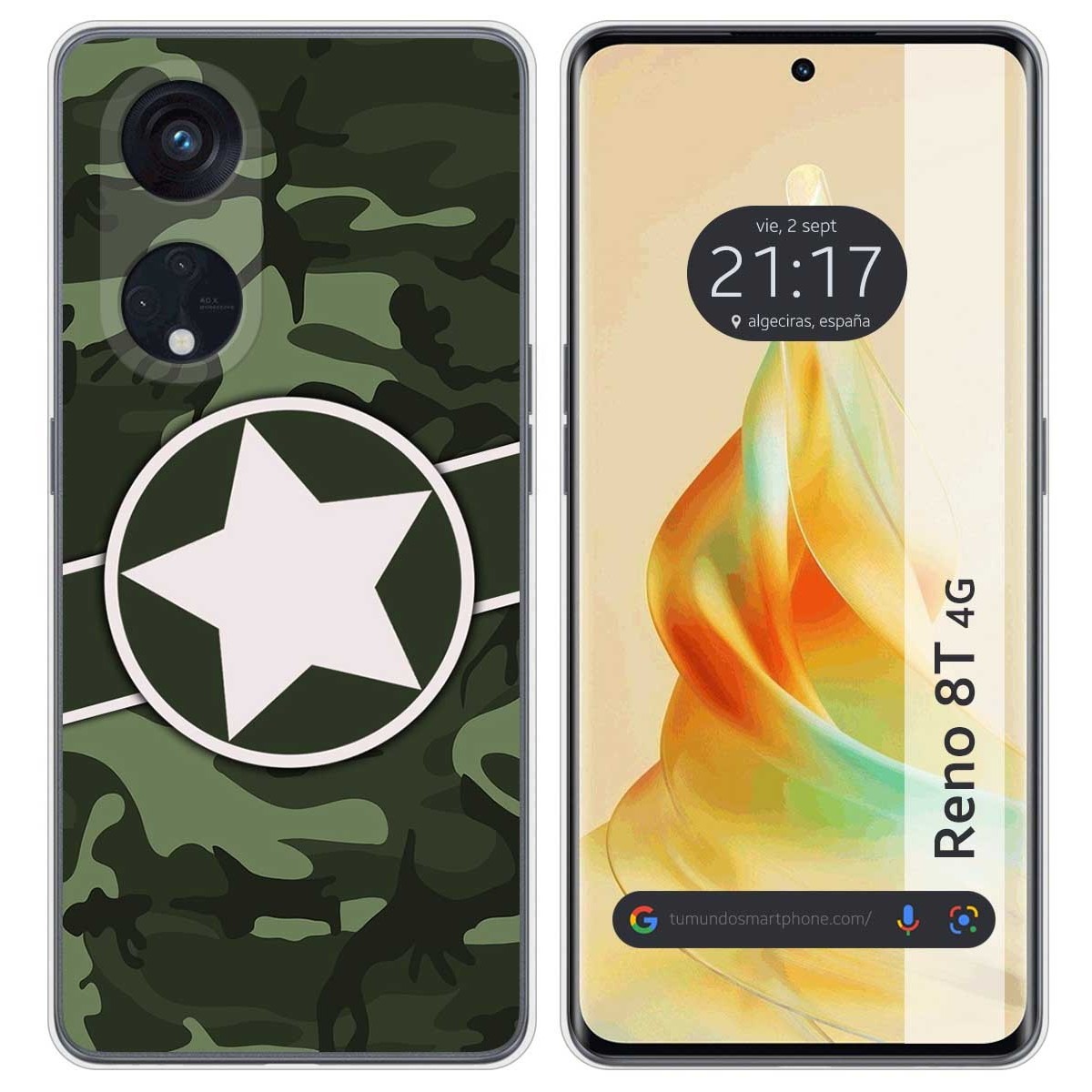 Funda Silicona para Oppo Reno 8T 4G diseño Camuflaje 01 Dibujos