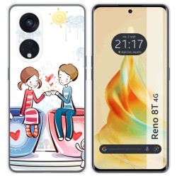 Funda Silicona para Oppo Reno 8T 4G diseño Café Dibujos
