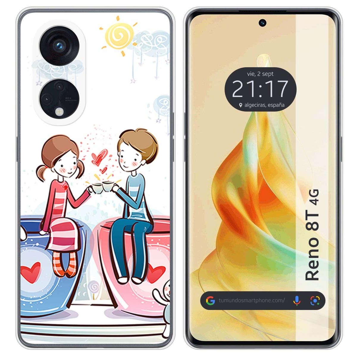 Funda Silicona para Oppo Reno 8T 4G diseño Café Dibujos