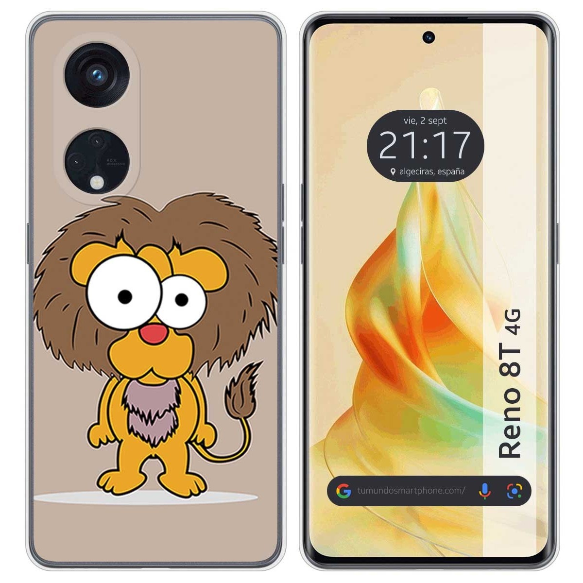 Funda Silicona para Oppo Reno 8T 4G diseño Leon Dibujos