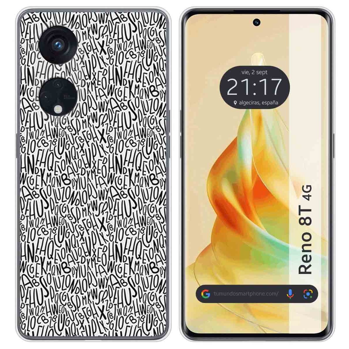 Funda Silicona para Oppo Reno 8T 4G diseño Letras Dibujos
