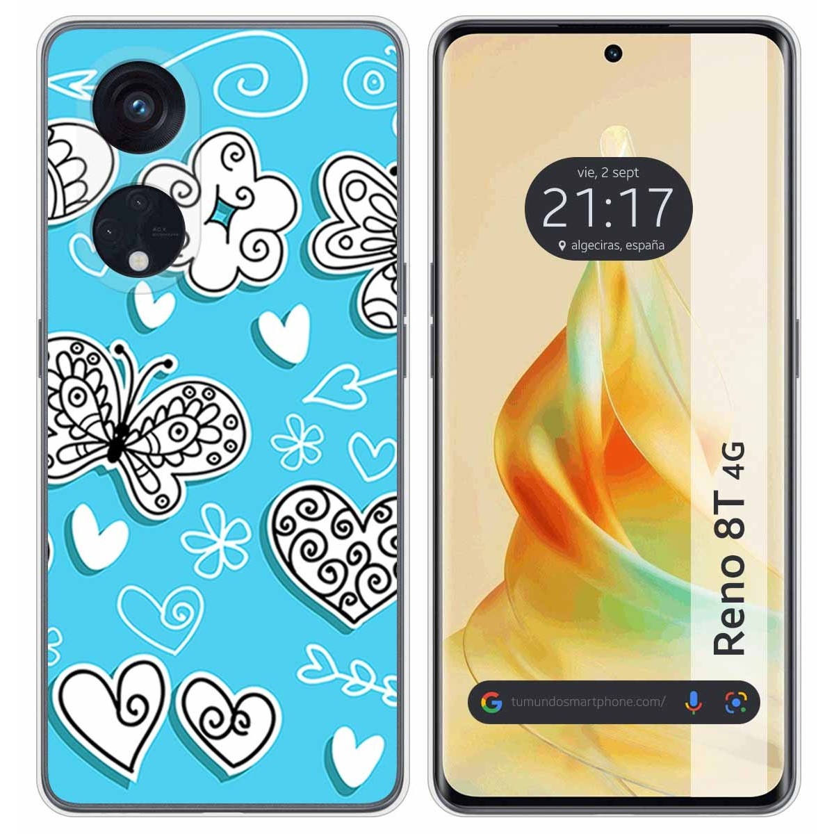 Funda Silicona para Oppo Reno 8T 4G diseño Mariposas Dibujos
