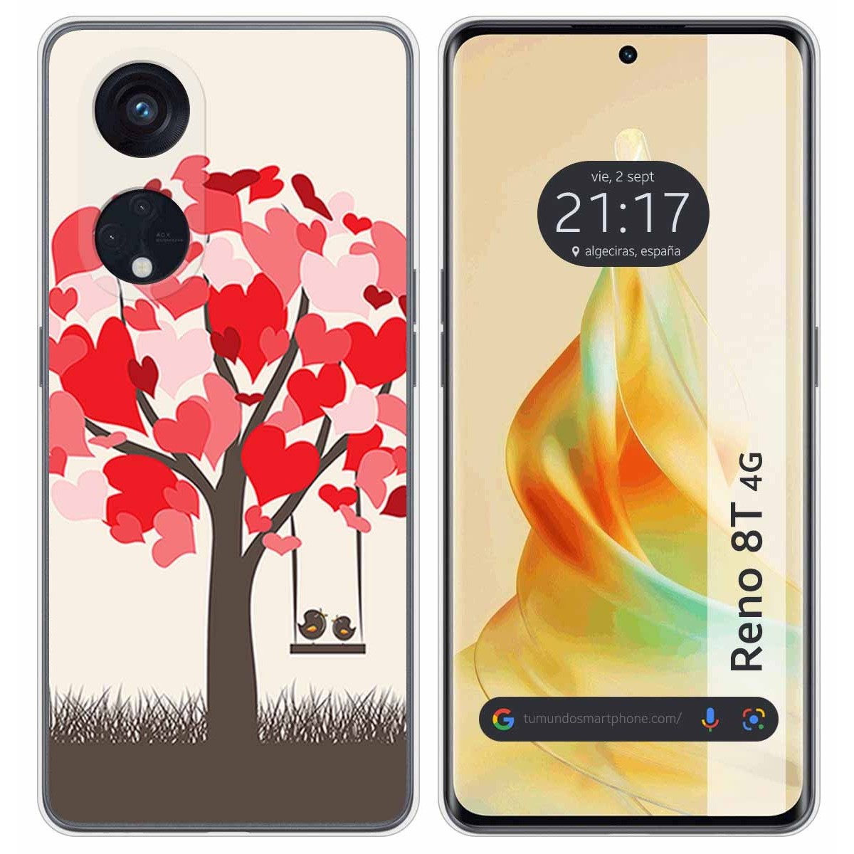 Funda Silicona para Oppo Reno 8T 4G diseño Pajaritos Dibujos