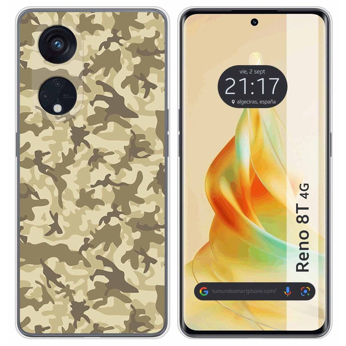 Funda Silicona para Oppo Reno 8T 4G diseño Sand Camuflaje Dibujos