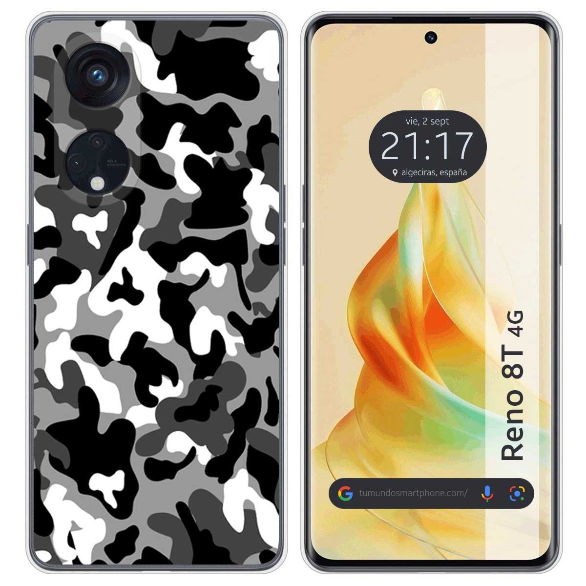 Funda Silicona para Oppo Reno 8T 4G diseño Snow Camuflaje Dibujos